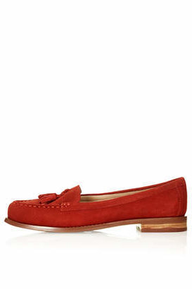 Topshop Womens MONUMENT Tassel Loafers - Red