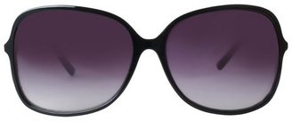 Plastic Square Sunglasses with Twisted Temples - Black