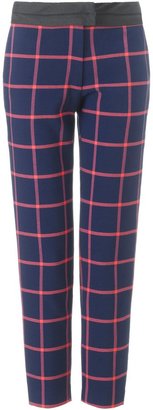 Thakoon Navy Check Cropped Trousers