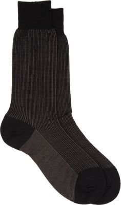 Barneys New York Thin-stripe Long Dress Socks