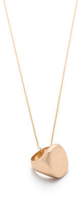 J.Crew Gold ring pendant necklace