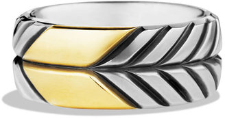 David Yurman Modern Chevron Band Ring with Gold