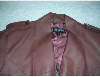 Karl Lagerfeld Paris Burgundy Synthetic Biker jacket