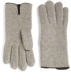 Portolano Honeycomb Stitched Cashmere Gloves