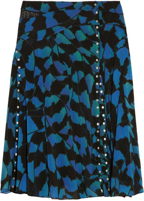 Proenza Schouler Printed stretch-chiffon and tulle skirt