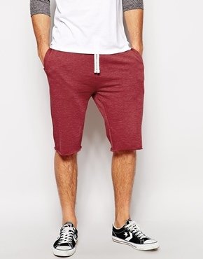 ASOS Jersey Shorts In Longer Length - red