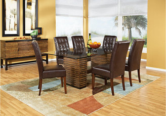 Rooms To Go Camden Place Walnut 5Pc Glass Top Dining Room