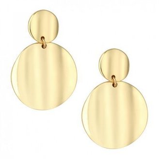 Betty Jackson Designer beaten gold circular drop earring