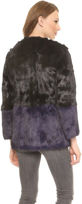 Jocelyn Colorblock Fur Coat