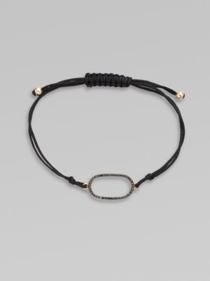 Black Diamond & 18K Rose Gold Oval Cord Bracelet