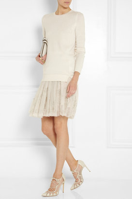 Hampton Sun Needle & Thread Bead-embellished tulle mini skirt