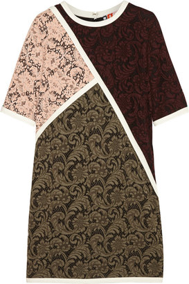 MSGM Paneled cotton-blend lace dress