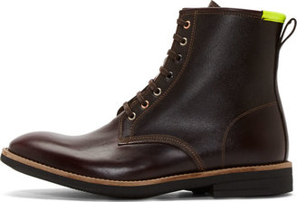 Paul Smith Dark Burgundy Leather Workman Boots