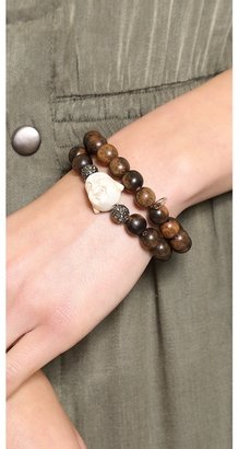 Hipchik Couture Wooden Buddha Bracelet Set