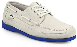 Lacoste Suede Lace-Up Boat Shoes