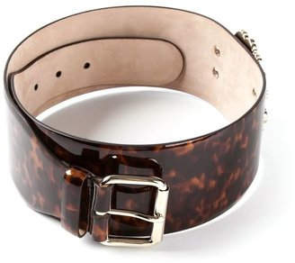 Roberto Cavalli emblem crest leopard print belt