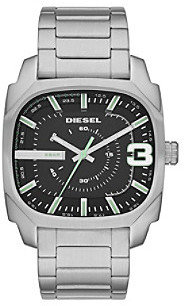 Diesel Men's Silvertone Shifter Watch with Black Dial