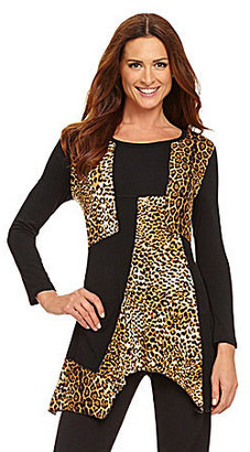Investments Animal Print-Blocked Top