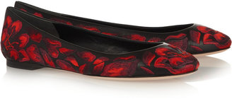 Alexander McQueen Embroidered leather ballet flats