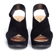 Nobrand 'Federica' metallic cubic insole platform wedge sandals