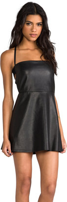 Mason by Michelle Mason Elastic Back Leather Dress