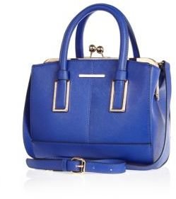 River Island Blue mini frame handbag