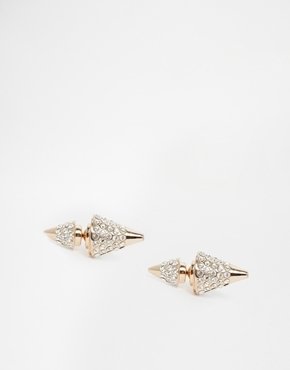 Love Rocks Conical Through & Through Stud Earrings - gold