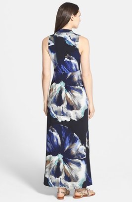 Donna Ricco Print Twisted Jersey Maxi Dress
