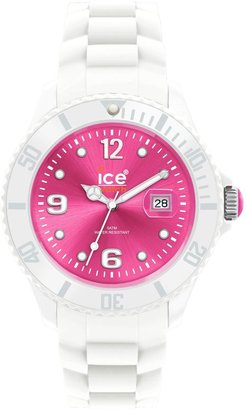 Ice Watch Ice-Watch Women's Ice-White SI.WP.U.S.10 White Silicone Quartz Watch with Pink Dial