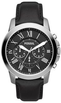 Fossil FS4812 Grant Black Leather Mens Watch