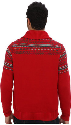 Nautica 7GG Fairisle Shawl Jersey Sweater