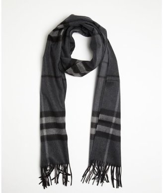 Burberry dark grey nova check cashmere scarf