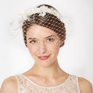 Stephen Jones Top Hat by Designer ivory blossom veil fascinator