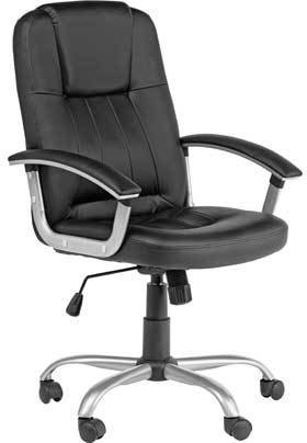 Taylor Gas Lift Leather Effect Office Chair - Black.