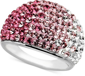 Kaleidoscope Sterling Silver Ring, Pink Crystal Ring with Swarovski Elements