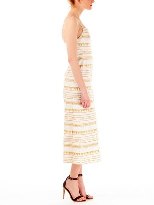 Suno Gold Embroidery Dress