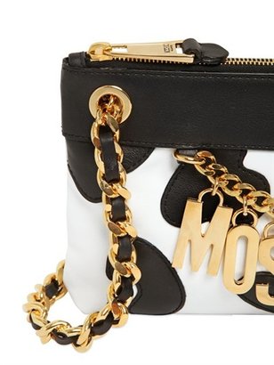 Moschino Cow Motif Nappa Leather Clutch