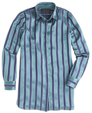 J.Crew Collection silk shirt in varsity stripe