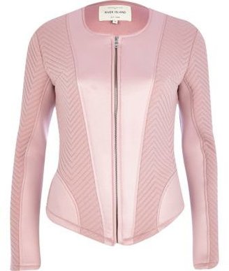 River Island Light pink textured jersey jacket