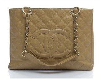 Chanel Pre-Owned Beige Caviar GST Grand Shopping Tote