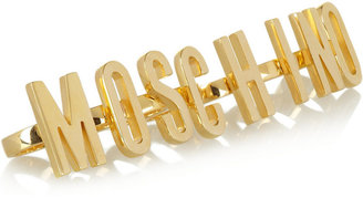 Moschino + V&A set of two gold-plated knuckle rings