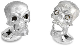 Deakin & Francis Sterling Silver Hinged-Skull Cuff Links