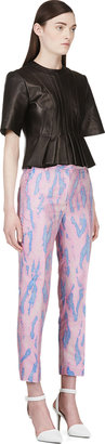 3.1 Phillip Lim Pink Cropped Snake Print Trousers
