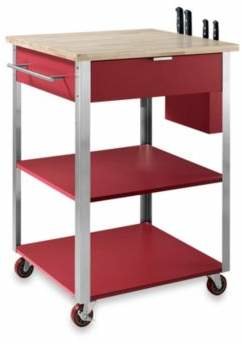 Crosley Culinary Rolling Prep Kitchen Cart in Red