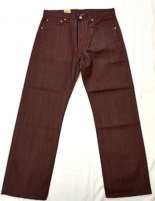 Levi's Nwt Levis 501-1577 Wine 38 X 30 Shrink To Fit Jeans Original Straight Leg