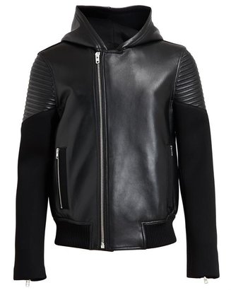 Givenchy Hooded Leather Bomber Jacket