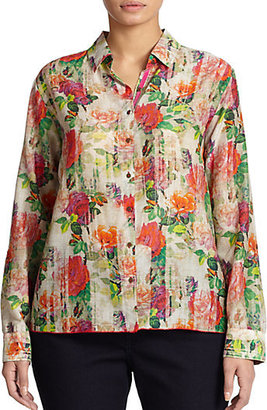 Johnny Was Johnny Was, Sizes 14-24 Floral Blouse