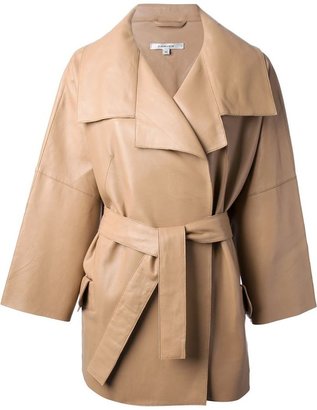 Carven belted leather coat