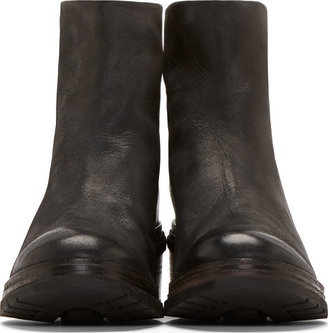 Marsèll Black Leather Lug Sole Ankle Boots