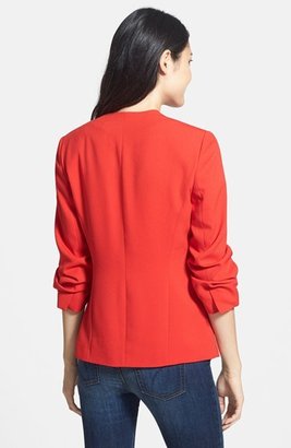 Chaus Ruched Sleeve Crepe Jacket